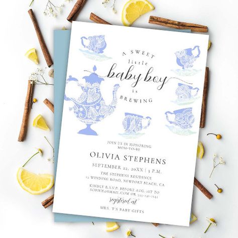 $ 2.98 - Tea Party Elegant Boho Lace Set Baby Boy Shower - baby boy is brewing, sweet baby boy, tea party, baby shower tea party, tea baby shower, elegant modern simple, boy baby shower, lace, baby is brewing, blue green teal Baby Shower Tea Party Invitations, Boy Tea Party Baby Shower Ideas, Boy Baby Shower Tea Party, High Tea Baby Shower Ideas Boy, Baby Boy Tea Party Shower Ideas, Blue Tea Party Baby Shower Ideas, Tea Party Baby Shower Ideas Boy, Tea Themed Baby Shower Ideas, Tea Party Themed Baby Shower Ideas