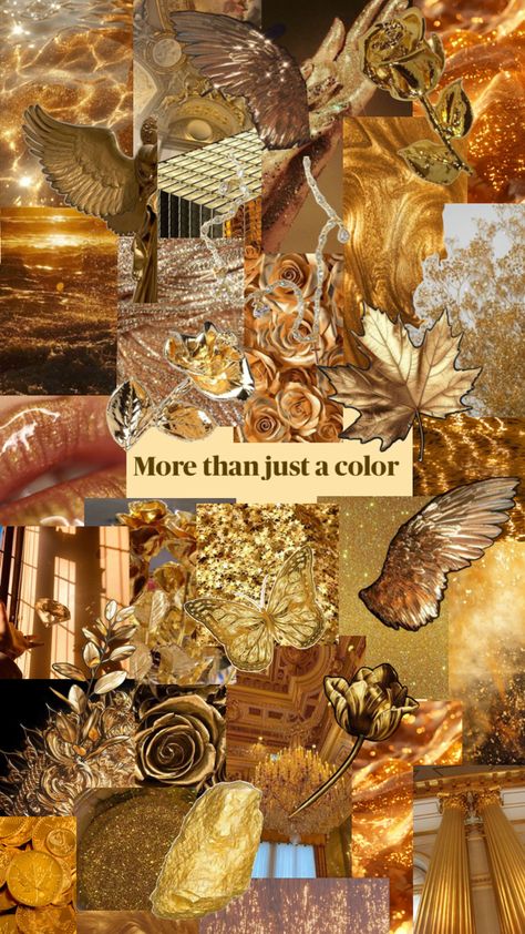 2025 Vision Board Aesthetic Gold, Gold Vibes Aesthetic, Gold Collage Wallpaper, Gold Vision Board, Gold Astethic, Vision Board Aesthetic, Vision Board Pics, Board Aesthetic, Collage Wallpaper