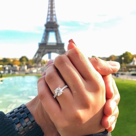 Engagement | Eiffel Tower | Paris, France Simple Engagement, Classic Brides, Gorgeous Engagement Ring, Simple Engagement Rings, Dream Engagement, Dream Engagement Rings, Wedding Goals, Put A Ring On It, Blue Nile