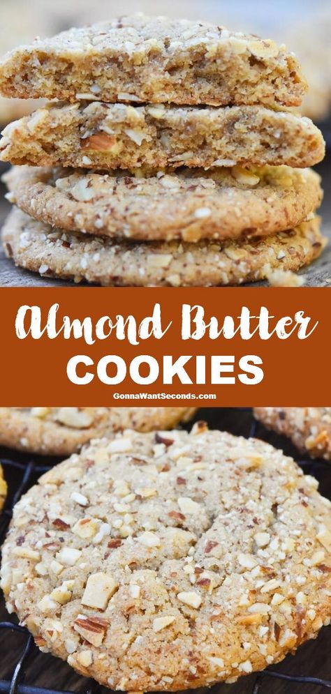 Almond Butter Cookie Recipe, Butter Cookies Easy, Almond Butter Recipes, Cleaner Eating, Almond Meal Cookies, Almond Butter Cookies, Cookie Platter, Quick Treats, Cookie Cakes