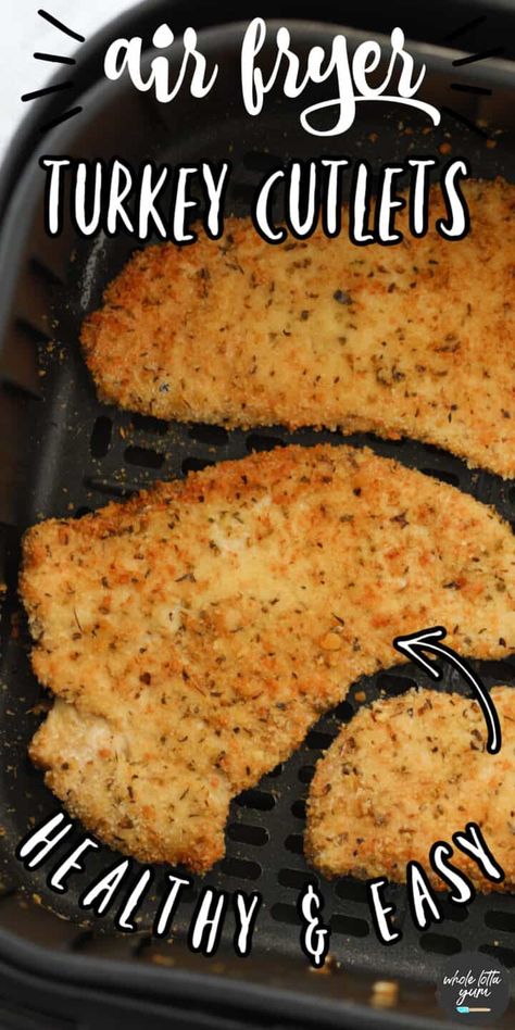 Turkey Cutlets Recipe, Turkey Breast Cutlets, Air Fryer Turkey Recipes, Turkey Cutlet Recipes, Seasoned Turkey, Turkey Chops, Air Fryer Turkey, Fried Chicken Cutlets, Cooking Turkey Breast