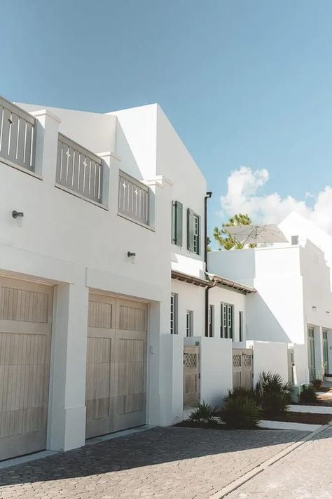 Exterior of houses in Florida Alys Beach Florida, 30a Florida, Northwest Florida, Okaloosa Island, Perdido Key, Florida Destinations, Beach House Exterior, Alys Beach, Coastal House