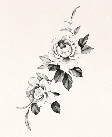 Peony Flower Tattoos, Tattoos Back, Backpiece Tattoo, Rose Drawing Tattoo, Flower Tattoo Drawings, Men Tattoo, Floral Tattoo Sleeve, Flower Drawing Design, Peonies Tattoo