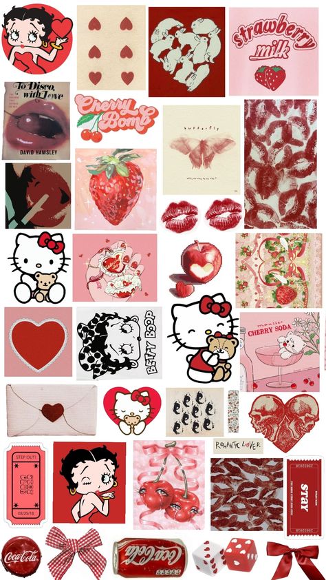 Sketchbook Inspo, Scrapbook Printing, Iphone Case Stickers, Scrapbook Book, Collage Phone Case, Scrapbook Stickers Printable, Phone Stickers, Cherry Bomb, A Collage