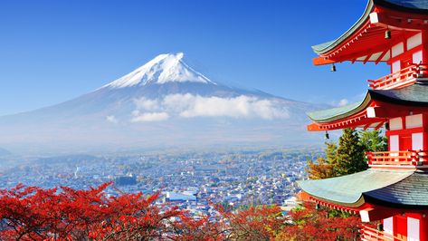 3840x2160 View Of Mount Fuji From A Red Pagoda, Tokyo UHD 4K Wallpaper | Pixelz Japan Tourist, Hiroshima Peace Memorial, Mount Fuji Japan, Nijo Castle, Monte Fuji, Mont Fuji, Tsukiji, Yamanashi, Asian Architecture