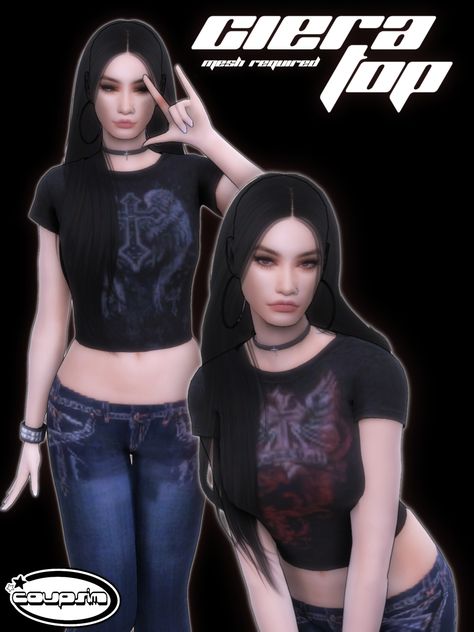 Sims 4 Cc Goth, Sim4 Cc, Y2k Shirts, Alt Clothes, Pelo Sims, Free Sims 4, The Sims 4 Packs, Sims 4 Mm Cc, Sims 4 Cc Folder