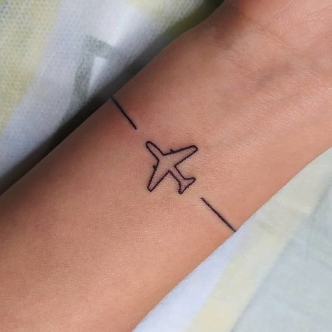 Plane Tattoos For Men, Airplane Tattoo Meaning, Tattoo Airplane Travel, Plane Tattoo Ideas, Aviation Tattoos For Men, Airplane Tattoo Men, Small Plane Tattoo, Plane Tattoo Design, Aeroplane Tattoo