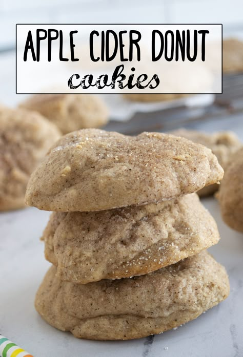 Apple Cider Doughnut Cookies, Cider Desserts, Cider Cookies, Apple Cider Cookies, Best Cookie Recipe Ever, Donut Cookies, Xmas Morning, Apple Cider Drink, Apple Cider Recipe