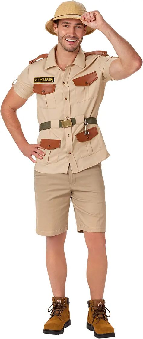 Men Safari Outfit, Zookeeper Outfit, Zookeeper Costume, Desert Clothes, Jungle Man, Zoo Outfit Ideas, Outfit Ideas Hijab, Zoo Outfit, Safari Costume