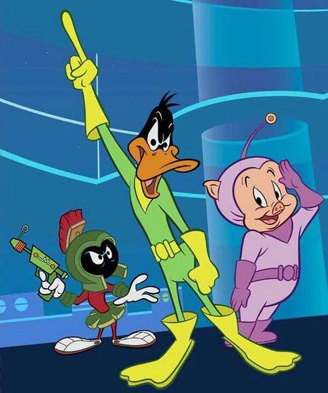 Duck Dodgers (Daffy Duck with Melvin The Martian & Porky Pig). Duck Dodgers, Warner Brothers Cartoons, Marvin Martian, Looney Tunes Show, Cartoon Vintage, Old School Cartoons, School Cartoon, Vintage Cartoons, Merrie Melodies