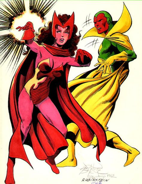 Marvel Comics of the 1980s: 1982 - The Vision and Scarlet Witch by John Byrne Vision And Scarlet Witch, Mockingbird Marvel, Vision Comic, Marvel Vision, Univers Marvel, John Byrne, Scarlet Witch Marvel, Scarlett Witch, Marvel Comic Character