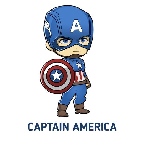 Captain America Cartoon Drawing, Super Hero Cartoon Drawing, Captan America Drawings, Captain America Illustration, Cartoon Captain America, Chibi Avengers, Captain America Cartoon, Marvel Tattoo Ideas, America Themed Party