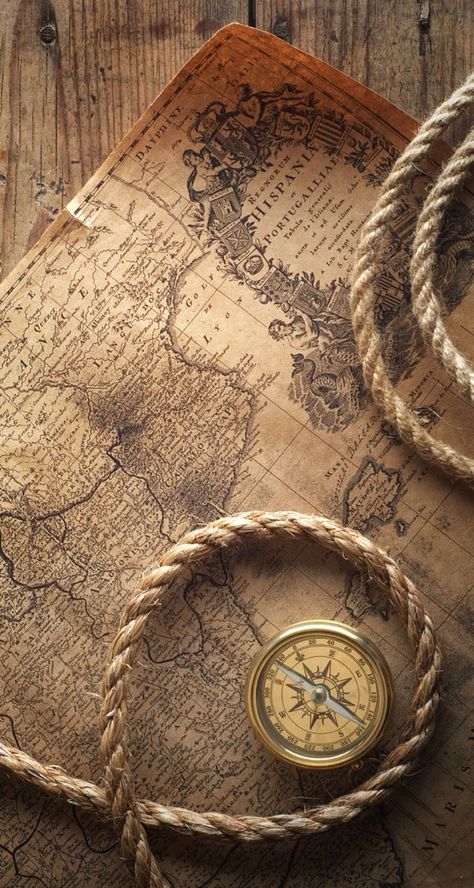 Pirate Ship Art, Navi A Vela, Desain Editorial, A Compass, Cool Wallpapers Art, Vintage Poster Art, Old Map, Pirate Ship, Vintage Maps