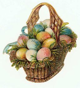 Victorian Easter, Vintage Easter Baskets, Easter Egg Filling, Easter Sunday School, Easter Graphics, Vintage Easter Cards, Easter Egg Basket, Easter Fabric, Easter Images