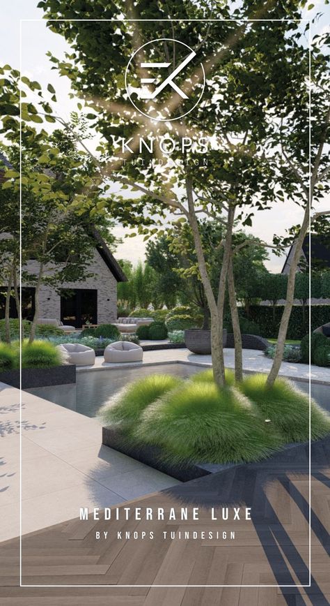 MODERNE MEDITERRANE TUIN | LUXE TUINONTWERP | SPEELSE TUIN MET FLAGSTONES | MODERNE TUIN MET RONDE VORMEN | ZITKUIL MET VUURSCHAAL | ZWEMBAD | LUXE TUIN MET BIJGEBOUW | MEERSTAMMIGE BOMEN | ATELIER VIERKANT | MEDITERRAANSE TUIN | LUXE DAKTERRAS | MODERNE BUITENKEUKEN | LAVENDEL | SIERGRASSEN | VISGRAAT VLONDER | LUXURY SPANISH GARDEN | MODERN ARCHITECTURE | MODERNER GARTEN | JARDÍN | MODERNO GARTENGESTALTUNG | DISEÑO DE JARDINES | JARDÍN CON PISCINA | DISEGNO DEL GIARDINO | KNOPS TUINDESIGN Luxury Garden Design, Spanish Garden, Garden Modern, Decor Hacks, Luxury Garden, Outdoor Inspirations, Home Decorating Ideas, Outdoor Rooms, Ideas Home