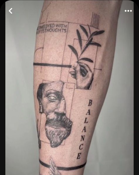 Minimalist Half Sleeve Tattoo, The Thinker Tattoo, Stylized Tattoo, Geometric Tattoo Sleeve, Geometric Tattoo Sleeve Designs, Evolution Tattoo, Geometric Line Tattoo, Atlas Tattoo, P Tattoo