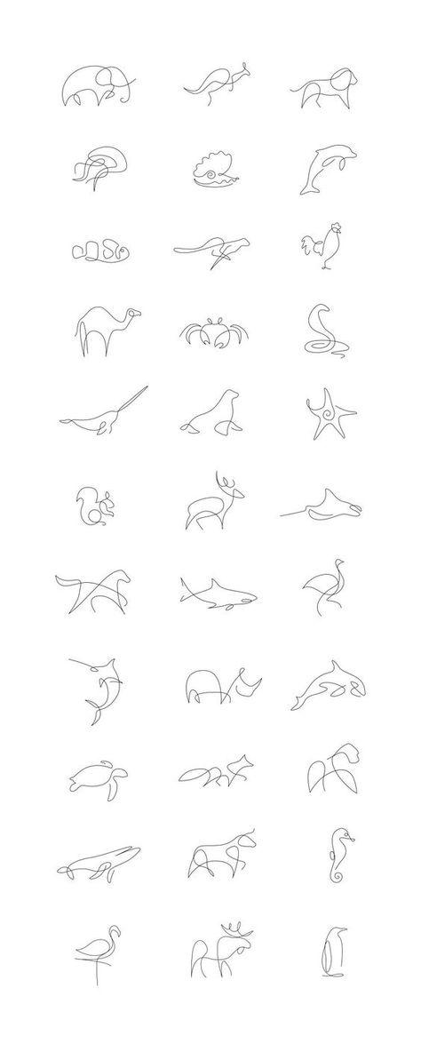 Minimalist Tattoo Ideas - 20+ Simplistic Tats That Are Insanely Cute - By Jessi Ann Different Types, To Draw, Tattoos, Animals, Black