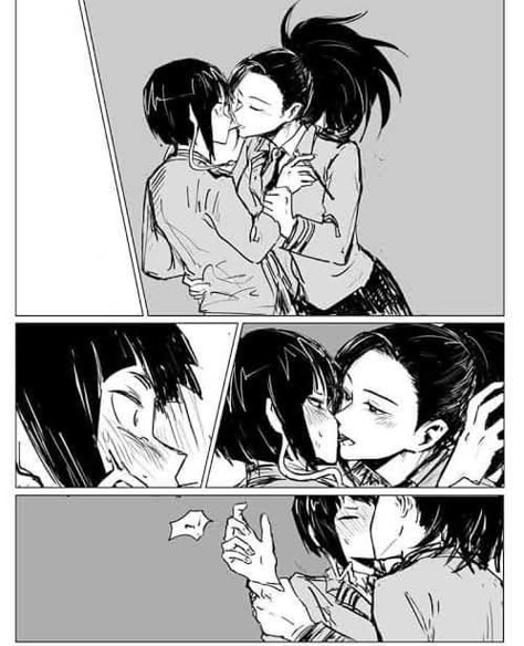 Momojirou Comics, Mha Momo X Jiro, Kissing Comics, Jiro X Momo, Momo Jirou, Momo X Jirou, Yuri Comics, Ichigo Y Rukia, Yuri Manga