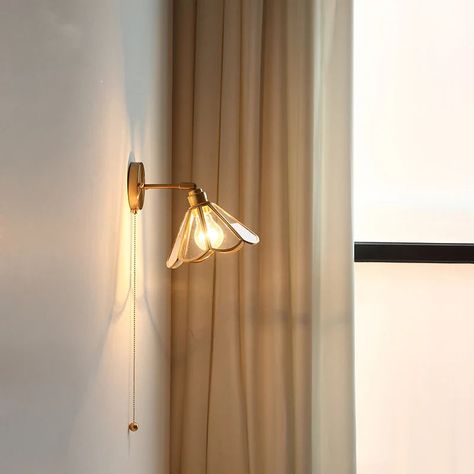 Introducing the Afralia™ Copper Glass LED Wall Sconce with Pull Chain Switch, a beautifully crafted lighting fixture designed to elevate your modern bathroom decor. This contemporary wall lamp is the perfect addition to your space, providing both style and functionality. Illuminate your bathroom with this exquisite wall sconce that features a clear glass shade and a stunning copper finish, adding a touch of elegance to your interior. The LED bulbs included in this fixture offer a warm and inviti Living Room Sconces, Copper Fixtures, Modern Light Switches, Wall Mounted Lights, Copper Lampshade, Contemporary Wall Lamp, Cozy Lighting, Copper Fixture, Led Lighting Bedroom