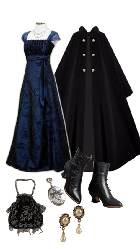 Dress For Ball, Ravenclaw Dress, Fantasy Ball, Phoebe Cates, Night Moon, Outfit Collage, Goth Art, Goth Dress, Themed Outfits