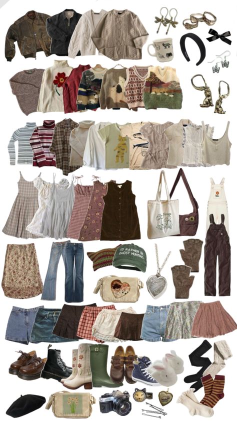 my artsy vintage modern twee dream wardrobe! #outfitinspo #twee #moderntwee #cottagecore #goblincore #artsy #beauty #unisex #vintage #thesmiths #lanadelrey #wallows #closet #closetinspo #wishlist Vintage Artsy Outfit, Artsy Aesthetic Outfits, Cottagecore Outfits, Outfit Collage, Funky Outfits, Swaggy Outfits, Vintage Modern, Clothes And Accessories, Lookbook Outfits