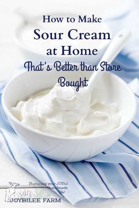 Cheese Recipes Homemade, Make Sour Cream, Cheese Making Recipes, Homemade Sour Cream, Cooking Substitutions, Homemade Pantry, Sour Cream Recipes, Homemade Condiments, Baking Substitutes