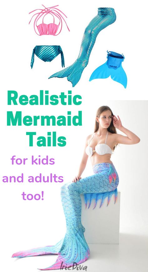 Silicone Mermaid Tails For Kids, Diy Mermaid Tail, Mermaid Tail Skirt, Realistic Mermaid Tails, Mermaid Tail Costume, Pool Gifts, Girls Mermaid Tail, Realistic Mermaid, Mermaid Tails For Kids