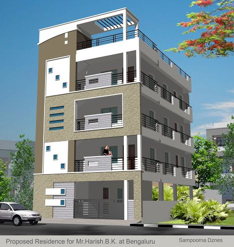 Front Building Design, Indian House Exterior Design, South Facing House, West Facing House, Side Elevation, Building Front Designs, 2bhk House Plan, 3d Elevation, Indian House