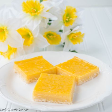 This tropical treat features a tender and crumbly coconut shortbread crust topped with a smooth refreshing pineapple mango custard. You will feel like you are on vacation when you sink your teeth into this tasty dessert.This recipe came from a complete fail. I set out to create a copy-cat version of M&M Lemonicious Lemon Squares....Read More » Cheesecake Shortbread Crust, Fruit Puree Recipes, Mango Custard, Coconut Shortbread, Blueberry Streusel Muffins, Mango Desserts, Puree Recipes, Gourmet Bakery, Coconut Protein