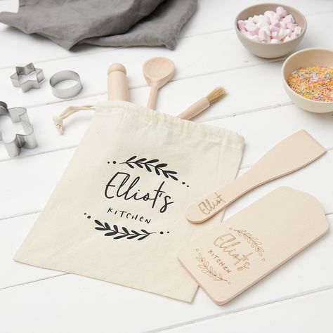 Kids Baking Set, Childrens Baking, Personalized Kids Apron, Pastry Brush, Kids Baking, Baking Kit, Making Cakes, Childrens Aprons, Board For Kids