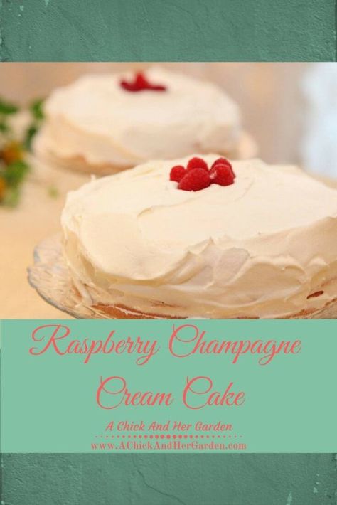 raspberry-champagne-cream-cake-pin Raspberry Champagne, Frugal Wedding, Diy Easy Recipes, The Pampered Chef, Raspberry Cake, Best Food Ever, Recipe From Scratch, Cake Ingredients, Pampered Chef