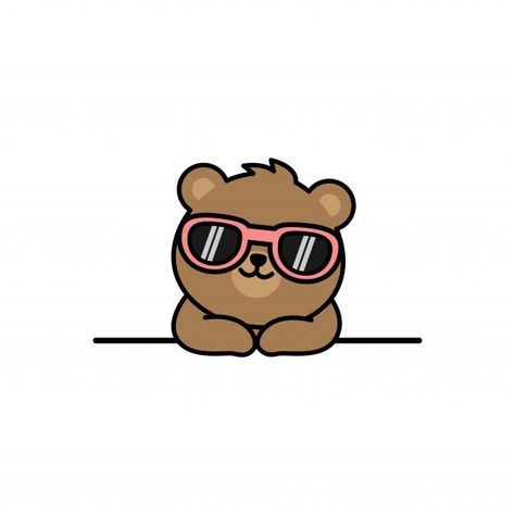 Cute bear with sunglasses cartoon | Premium Vector #Freepik #vector #baby #character #cartoon #animal Sunglasses Cartoon, Bear With Sunglasses, Hand Drawn Fox, Diy Photo Book, Teddy Bears Valentines, Illustration Story, Cute Polar Bear, Teddy Bear Pictures, Teddy Bear Girl