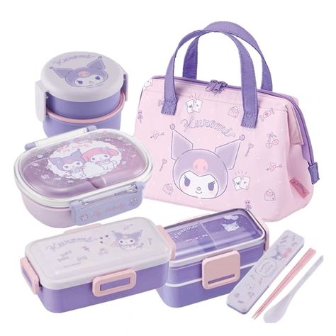 Kuromi Room, Sanrio Bag, Accessoires Barbie, Cute School Bags, Cute Stationary School Supplies, Bag Cartoon, Bag Lunch, Lunch Box Bag, Stationary School