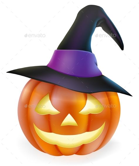 Witch Hat Halloween Pumpkin by Krisdog An illustration of a cute cartoon carved Halloween pumpkin lantern with happy smile and pointed witch hat Witch Drawing Cute, Pumpkin Artwork, Imprimibles Halloween, Pumpkin Tattoo, Witch Drawing, Witch Hat Halloween, Pumpkin Drawing, Pumpkin Pictures, Pumpkin Lantern