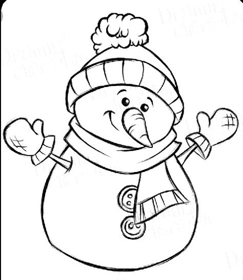 Snowman Coloring Page, Snowman Coloring, Happy Snowman, Snowman Coloring Pages, Snowman Clipart, Wood Burning Patterns, Christmas Coloring, Christmas Drawing, Print Out