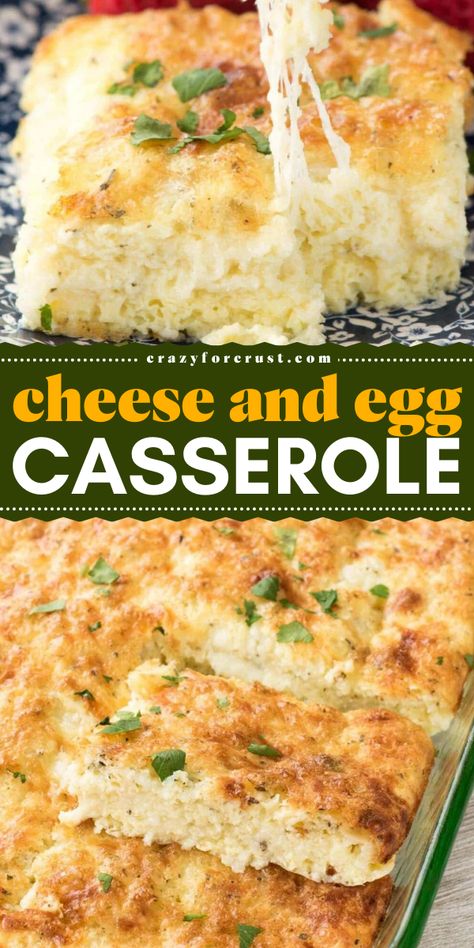 This Cheese and Egg Casserole is a delicious make-ahead choice for holiday brunch ideas! This cheesy egg casserole combines cottage cheese, mozzarella, and Italian seasoning, offering a gluten-free option that’s ideal for Christmas morning breakfast that is sure to please a crowd! Egg Casserole Recipes Easy Christmas Morning, Eggs For Christmas Morning, Breakfast Make Ahead Casserole, Breakfast Casserole With Ricotta Cheese, Christmas Brunch Ideas Gluten Free, Christmas Morning Egg Casserole, Egg Casserole No Bread, Eggs For A Group, Make Ahead Egg Bake