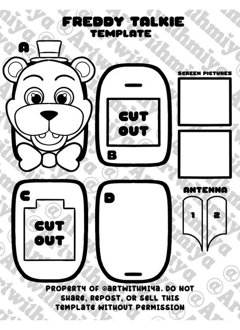 Fnaf Activities, Cardboard Flip Phone Template, Artwithmiya Templates, Flip Phone Template, Tamagotchi Template, Crafting Templates, Ipad Templates, Hello Kitty Games, Fnaf Crafts