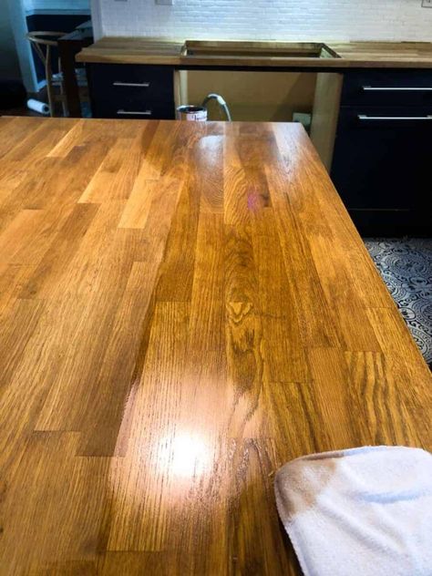 How To Seal Butcher Block Countertops, Seal Butcher Block Countertops, Sealing Butcher Block Countertops, Kitchen Butcher Block Counters, Butcher Block Sealer, Maple Butcher Block Countertops, Butcher Block Kitchen Countertops, Stained Butcher Block, Dream Kitchen Island