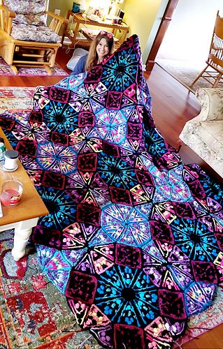 Kaleidoscope Blanket Crochet, Kaleidoscope Crochet Blanket, Crochet Cals, Quick Crochet Projects, Crochet Blanket Pattern Easy, Pretty Butterfly, Crochet Blanket Designs, Manta Crochet, Haken Baby