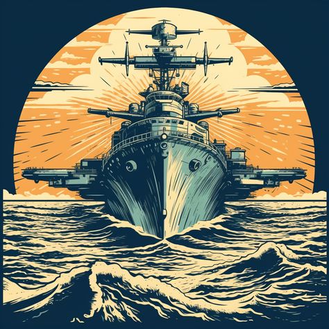 vector battleship in a sea battle no watermark Boat Illustration, Cool Stencils, Navy Art, Sea Battle, Ship Poster, Design Layouts, Guy Harvey, Cool Wallpapers Art, Fun Art