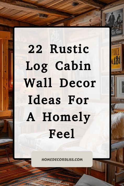 Explore a collection of 22 charming rustic log cabin wall decor ideas to create a cozy and inviting atmosphere in your home. These delightful decor ideas will add warmth and character to any space, giving it that homely feel you've been looking for. Whether you're a fan of traditional wood accents or chic modern rustic design, there's something here for everyone. From beautiful wooden signs to unique DIY projects, these ideas are sure to inspire your next decorating adventure. Entryway Ideas Wood Wall, Vintage Rustic Home Decor, Primitive Wall Decor Ideas, Cabin Wall Decor Ideas, Log Cabin Decorating Ideas, Diy Cabin Decor, Cabin Decor Diy, Rustic Wall Decor Diy, Rustic Entry