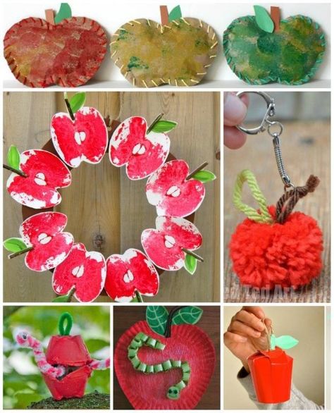 Apple Garland, Apple Crafts, Fruit Farm, Red Ted Art, Apple Unit, Apple Activities, Apple Craft, Johnny Appleseed, Apple Art