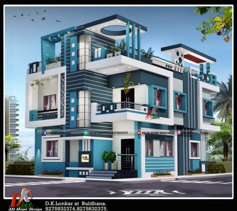 2 Story House Design, Plants Tattoo, Exterior Color Combinations, Front Elevation Design, 2 Story House, Normal House, 2bhk House Plan, Double Storey House, Exterior House Colors Combinations