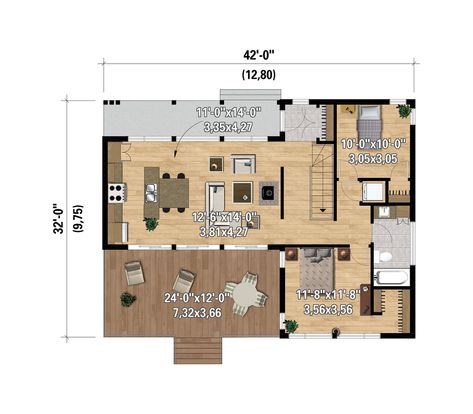 Lake Style, Cottage Modern, Bedroom Contemporary, Cottage Style House Plans, Small House Floor Plans, Contemporary Cottage, Contemporary Style Homes, Residential Construction, Cabin Plans