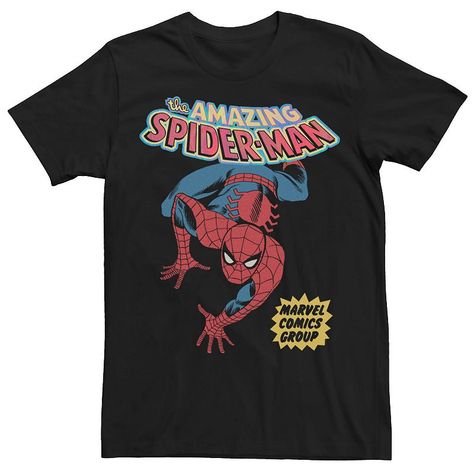 You'll be ready to swing into action wearing this men's Spider-Man tee. You'll be ready to swing into action wearing this men's Spider-Man tee. FEATURES Crewneck Short sleeveFABRIC & CARE Cotton Machine wash Imported Size: XL. Color: Black. Gender: male. Age Group: adult. Pattern: Graphic. Material: Cotton Blend. Spider Man Vintage, Amazing Spider Man, 90s Shirts, Graphic Tees Vintage, Young T, Men Vintage, Amazing Spider, Vintage Comics, Pattern Graphic