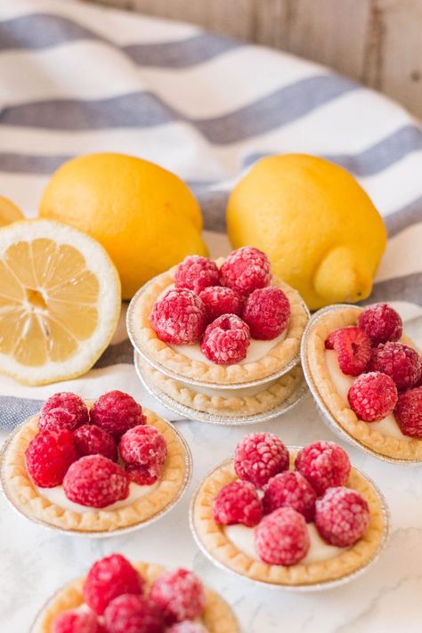 Frozen Tart Shells, Raspberry Tart Recipe, Lemon Tarts, Lemon Tart Recipe, Holiday Baking Recipes, Tart Filling, Raspberry Tarts, Tart Dessert, Easy To Make Desserts