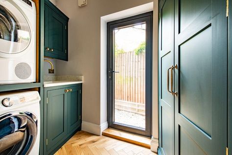 Our Bespoke Utility Rooms Utility Extension, Herringbone Kitchen, Small Utility Room, Kitchen Studio, Room Extensions, London Kitchen, House Extension Design, Kitchen Remodel Design, Extension Ideas