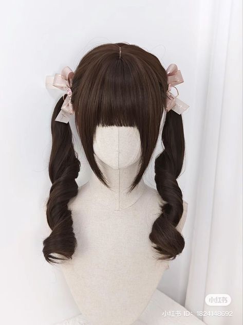 Fun and cute hairstyle to try! 🍰 Aesthetic Dior, Kawaii Wigs, Dyed Blonde Hair, Cute Hairstyle, Short Brown Hair, Kawaii Hairstyles, Ribbon Hairstyle, Hair Stylies, Hot Hair Styles