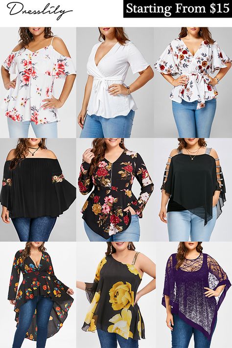 Plus Size Blouses For Women, Blouses Plus Size, Plus Size Tunics, Scalloped Blouse, Blouses Casual, Expensive Things, Printed Blouses, Casual Blouses, Overlay Blouse