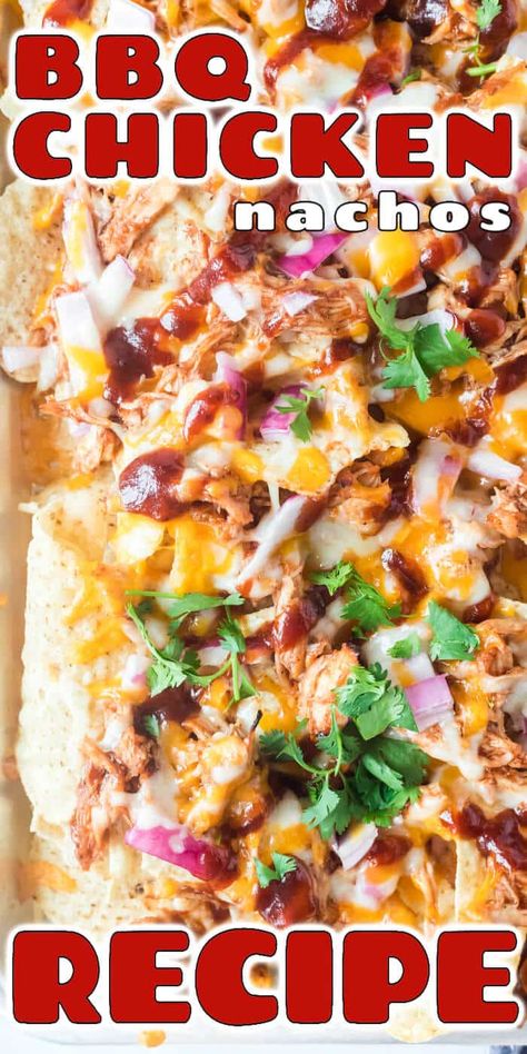 BEST BBQ CHICKEN NACHOS RECIPE Bbq Chicken Nachos Recipe, Nachos Chicken, Bbq Nachos, Homemade Barbecue Sauce Recipe, Perfect Baked Chicken, Bbq Chicken Nachos, Best Bbq Chicken, Nachos Ingredients, Chicken Nachos Recipe